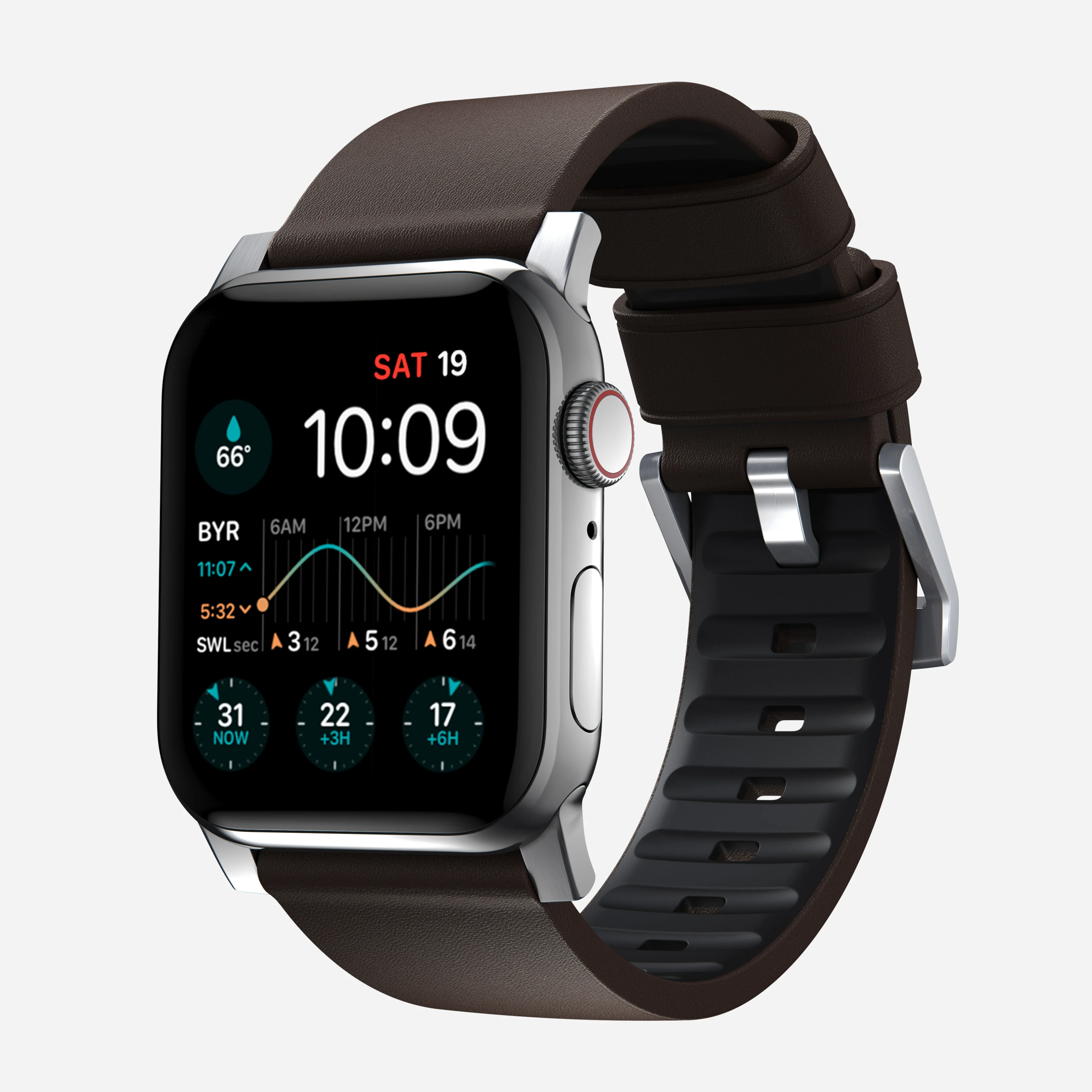 Active Band Pro - 46mm/49mm | Silver Hardware | Classic Brown Active Leather - Image 3